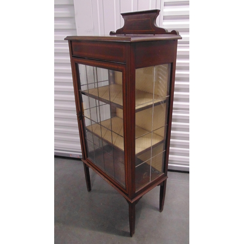 2 - An Edwardian rectangular mahogany and glass display cabinet on four tapering rectangular supports, 1... 