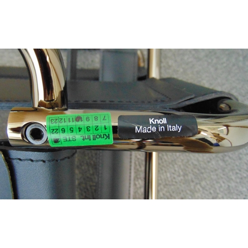 26 - Knoll Wassily armchair designed by Marcel Breuer constructed of leather straps stretched across a tu... 