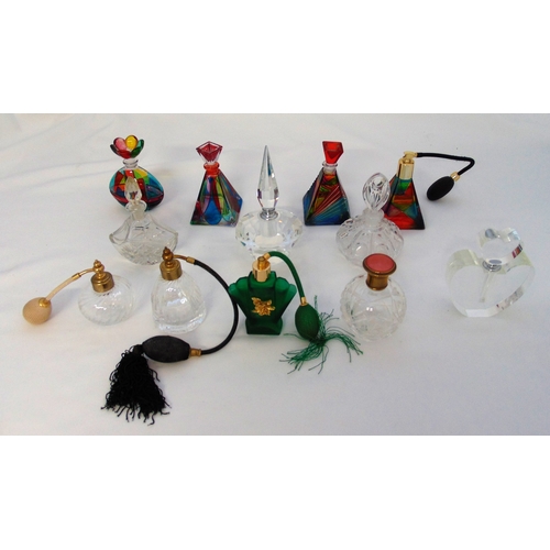 134 - Twelve perfume bottles of various age, form and shape, tallest 18cm (h)