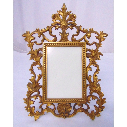 152 - A gilt metal rectangular photograph frame, scroll and leaf pierced border, 32 x 24cm