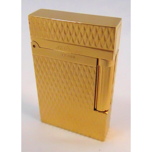 176 - S T Dupont gold plated cigarette lighter in original packaging