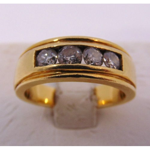 269 - 18ct yellow gold and diamond four stone ring, approx total weight 8.2g