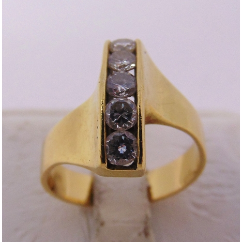 270 - 18ct yellow gold and diamond wishbone shaped ring, approx total weight 8.2g