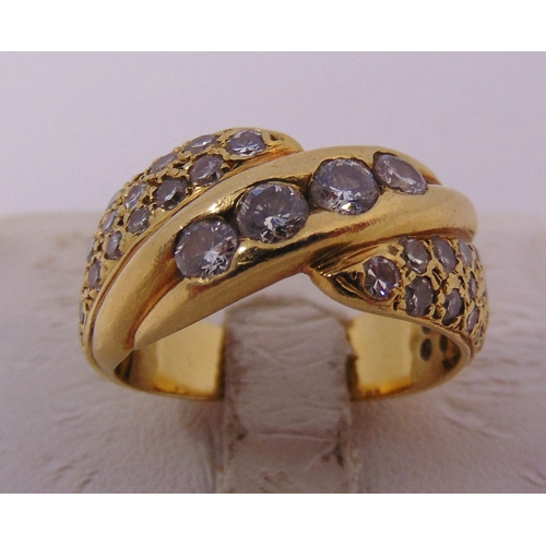 274 - 18ct yellow gold and diamond dress ring, approx total weight 10.9g