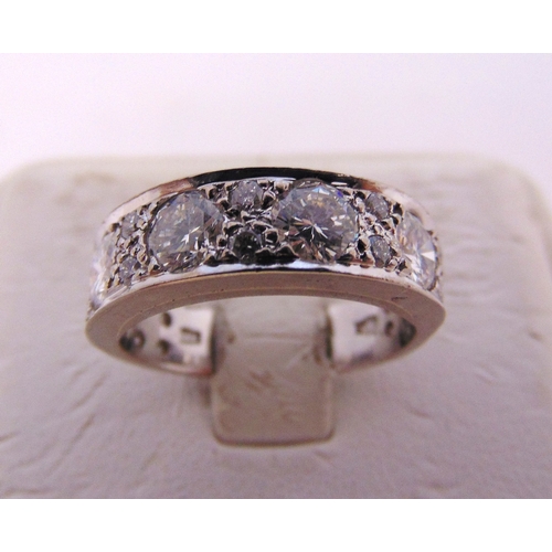 277 - 18ct white gold and diamond half eternity ring, approx total weight 4.7g
