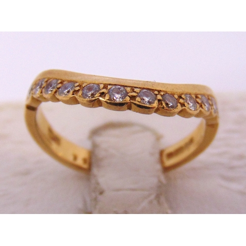 279 - 18ct yellow gold wishbone ring set with diamonds, approx total weight 3.0g