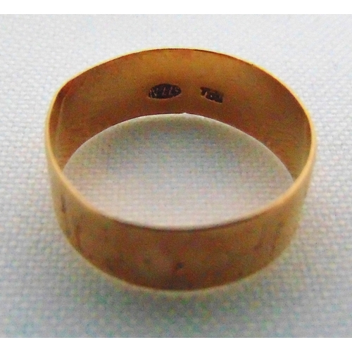 288 - 18ct yellow gold wedding band, approx total weight 2.3g