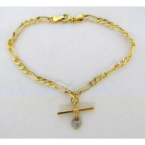 338 - 9ct yellow gold bracelet, approx total weight 1.9g