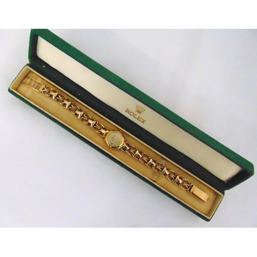 260 - Rolex 9ct yellow gold ladies wristwatch, to include original case approx total weight 20.1g