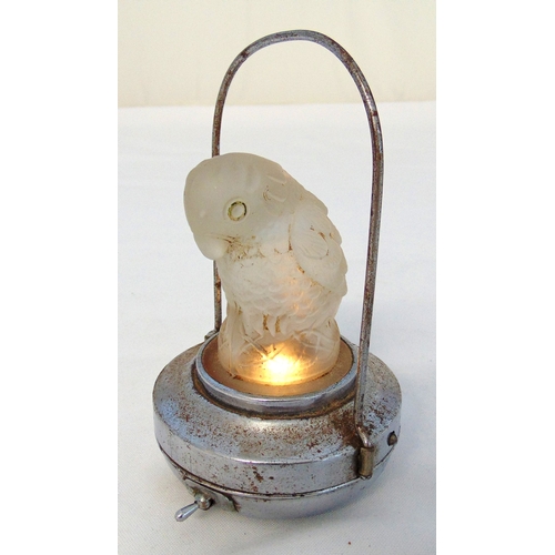 173 - Pitco Glass Owl night light with carrying handle, 14cm (h)