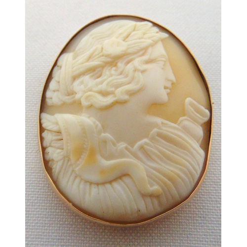 277 - A carved Cameo brooch set in a 9ct yellow gold frame