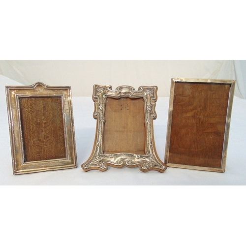 331 - Three hallmarked silver photograph frames to include an Art Nouveau style hallmarked Birmingham 1904... 