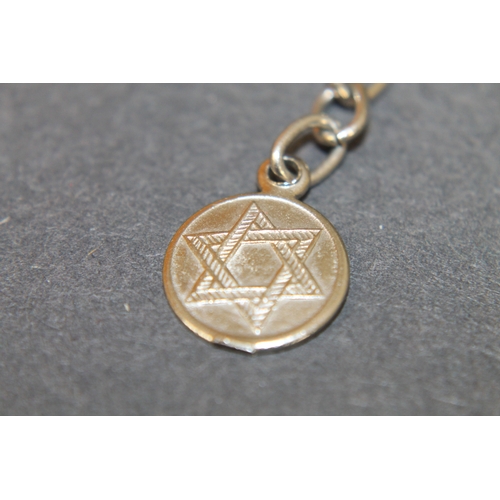 213 - Handpicked reversible star of David and Menorah bracelet 1950's-1960's 7-8'' long