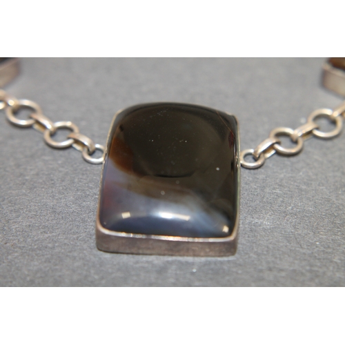 217 - Vintage 925 silver and Agate necklace