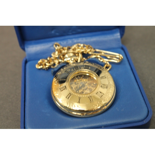 246 - Rotary yellow meatal boxed pocket watch