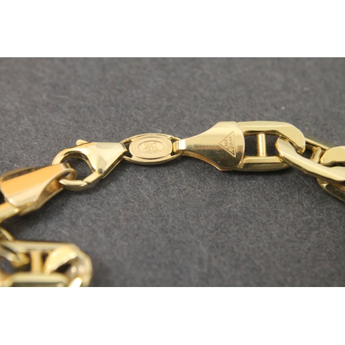 259 - Amoro 14 kt gold Italy Curb necklace and matching bracelet weighs 39.74 grams