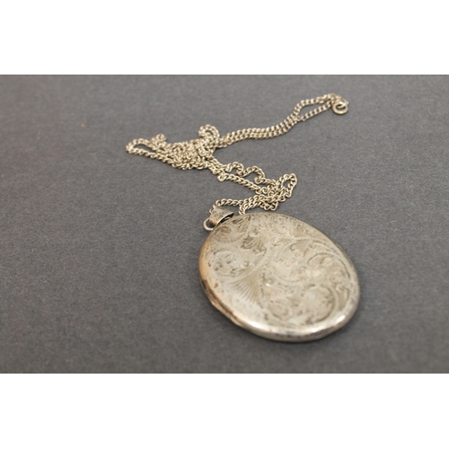 261 - Hallmarked silver large locket on 925 chain