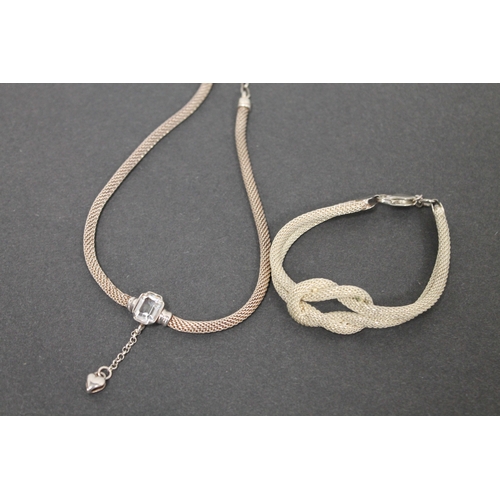 267 - Italian silver necklace and matching bracelet