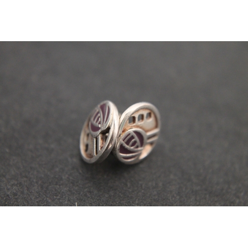 296 - 925 silver Rennie Mackintosh earrings and brooch