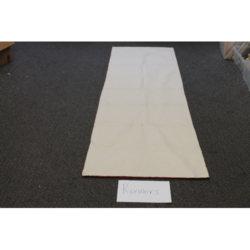 13 - Kashmir hand stitched natural dye runner rug known as silk
	
Made in Kashmir

APX 297cm x 77cm