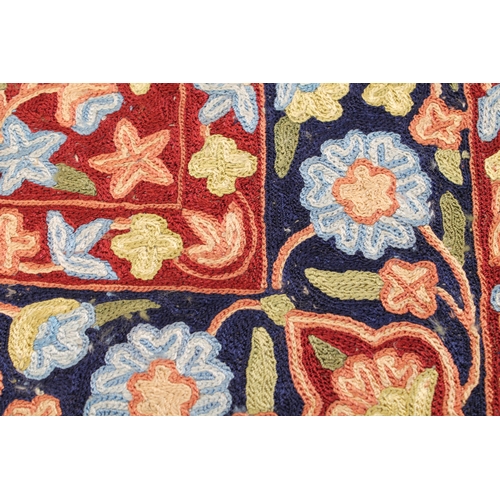 8 - Kashmir hand stitched natural dye small rug known as silk

	
Made in Kashmir

APX 150cm x 92cm