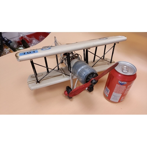 101 - Model tinplate British Bi-plane twin seater