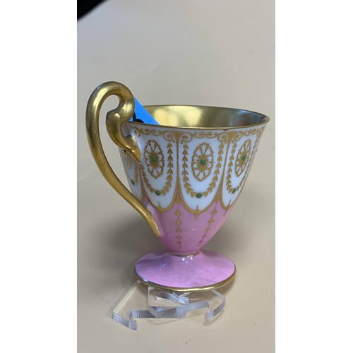 158 - Royal Worcester pink and white tea/coffee cup 1925