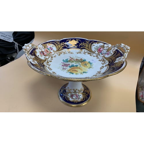 164 - Decorative Large Bon Bon dish, cake stand and three plates all with flower and gold gilt detail