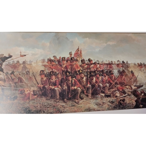 190 - The 28th Regiment at Quatre Bras by Elizabeth Thompson framed print. H 57cm x 97cm