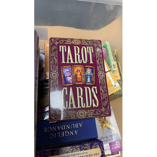 228 - Joblot of tarot cards, fortune telling and crystal healing box sets with books