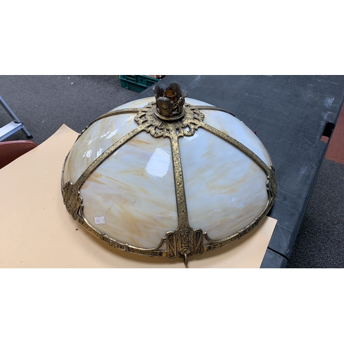 235 - Art Deco Plafonnier cast guilt mount, alabaster ceiling light, French Early 19th Century.