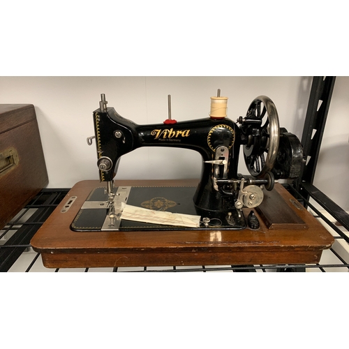 239 - Vibra sewing machine made in Germany. Box in great condition with key