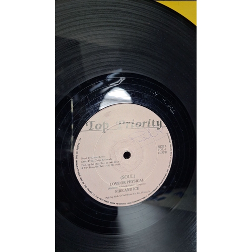 302 - Vinyl record by Fire and Ice titled "Love or Physical," under Top Priority label. Includes... 