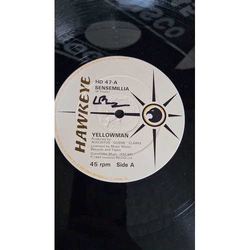 313 - Vinyl 12-inch record 'Sensemillia' by Yellowman, produced by Gussie Clarke, 1983. 45 RPM by Jet Star... 