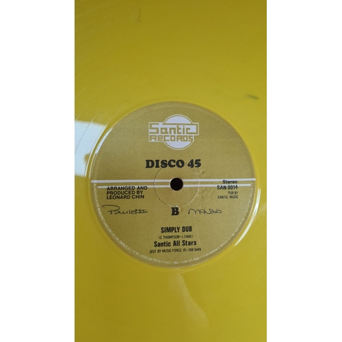 325 - Yellow vinyl 12-inch record, Carroll Thompson 'Simply in love', produced by Leonard Chin on Santic R... 