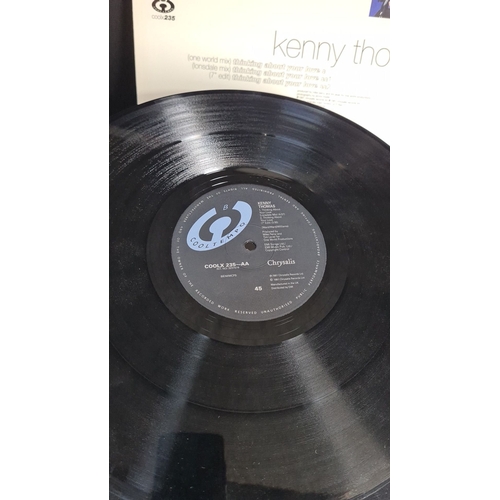 337 - Vinyl record "Thinking About Your Love" by Kenny Thomas, 1991. Includes mixes: One World, ... 