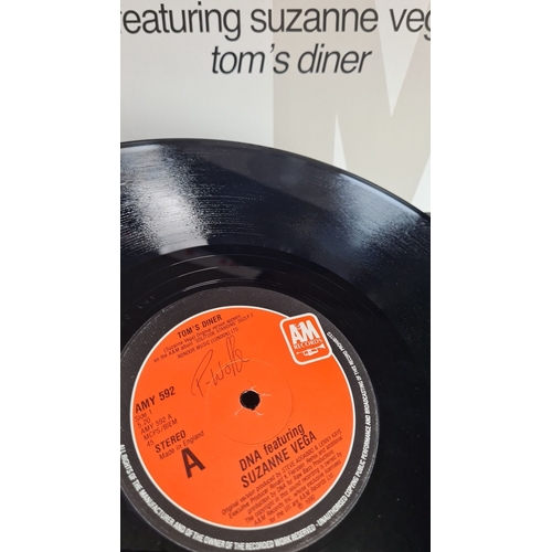 349 - Vinyl record featuring "Tom's Diner" by Suzanne Vega. Produced by AandM Records in 1987. I... 