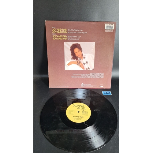 350 - Donna Allen "Joy and Pain" 12" vinyl single, BCM Records. Features dance, edited remi... 