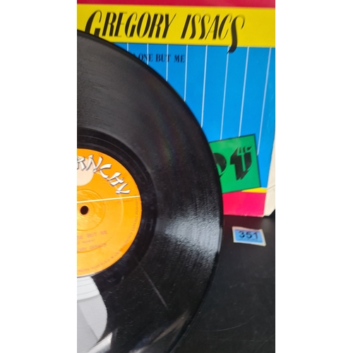 351 - Vinyl record, "No One But Me" by Gregory Isaacs, Disco 45. Featuring Bagga Walker and Pabl... 