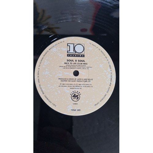 354 - Soul II Soul 'Back to Life' vinyl single, 1989. 10 Records. Includes 'Club Mix' and 'Jam on the Groo... 