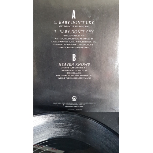 355 - Vinyl record featuring Lalah Hathaway's "Baby Don't Cry" and "Heaven Knows," 199... 