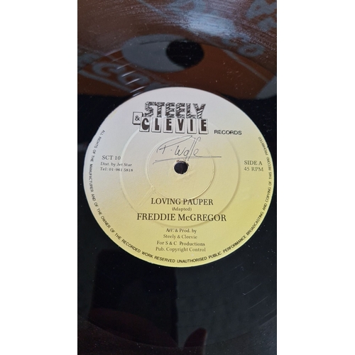 373 - Vinyl 12-inch record 'Loving pauper' by Freddie Mcgregor, 45 RPM, distributed by Jet Star. All recor... 