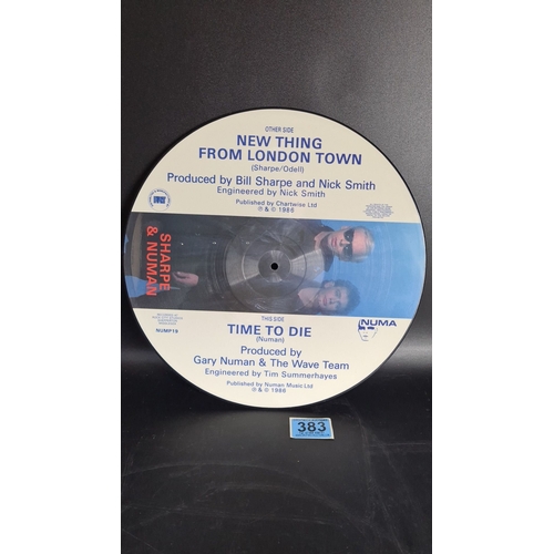 383 - Vinyl record pictiure disc Sharpe and Numan "New thing from london town / time to die".  A... 