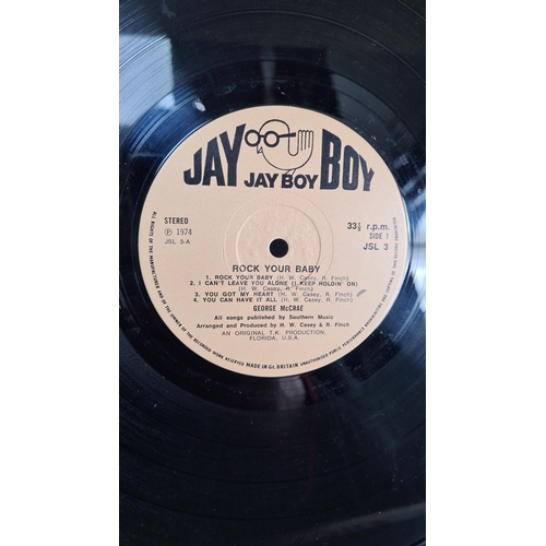 388 - Vinyl Record: "Rock Your Baby" by George McCrae, Jay Boy label, 1974. Songs by H.W. Casey ... 