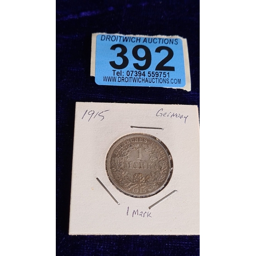 392 - 1915 Germany 1 mark (silver)