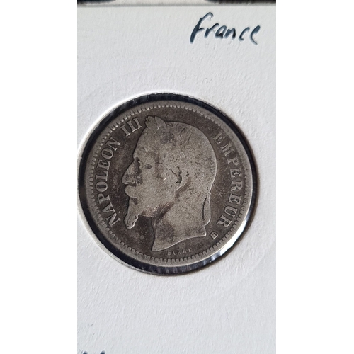 393 - 1868 France Napoleon 3rd Shilling 1 Franc