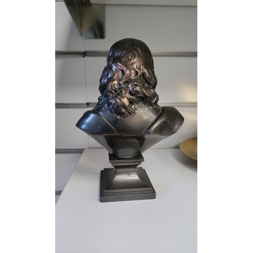 4 - Bronze 19th century male bust with copper finish stamped 2510