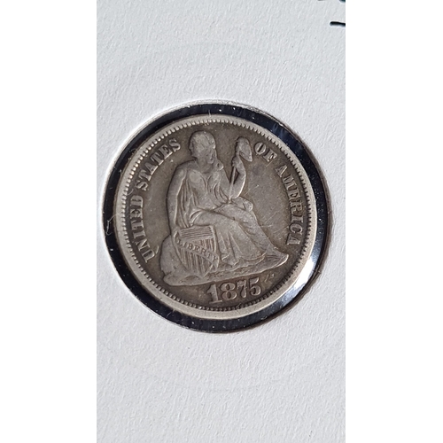 422 - 1875-P (Philadelphia) Seated Liberty Dime (Very Fine Grade)