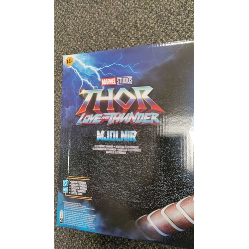 43 - Marvel Thor Legend series Love and Thunder Mjolnir electronic hammer new and boxed