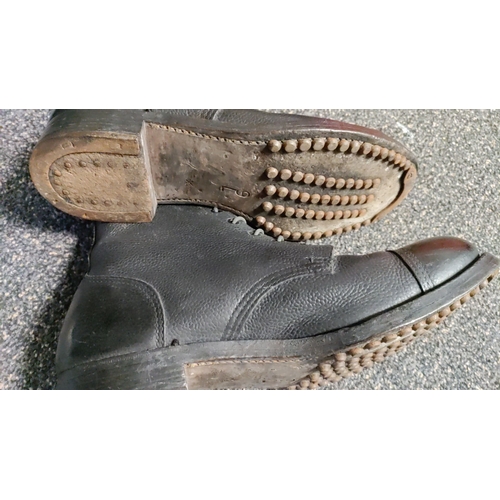 67 - Pair of size 9 original hob nail Military boots